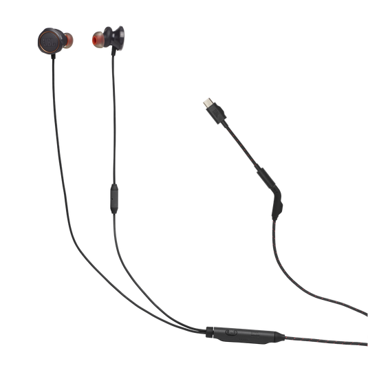 JBL Quantum 50C - Black - Wired in-ear gaming headset with USB-C adapter - Hero image number null